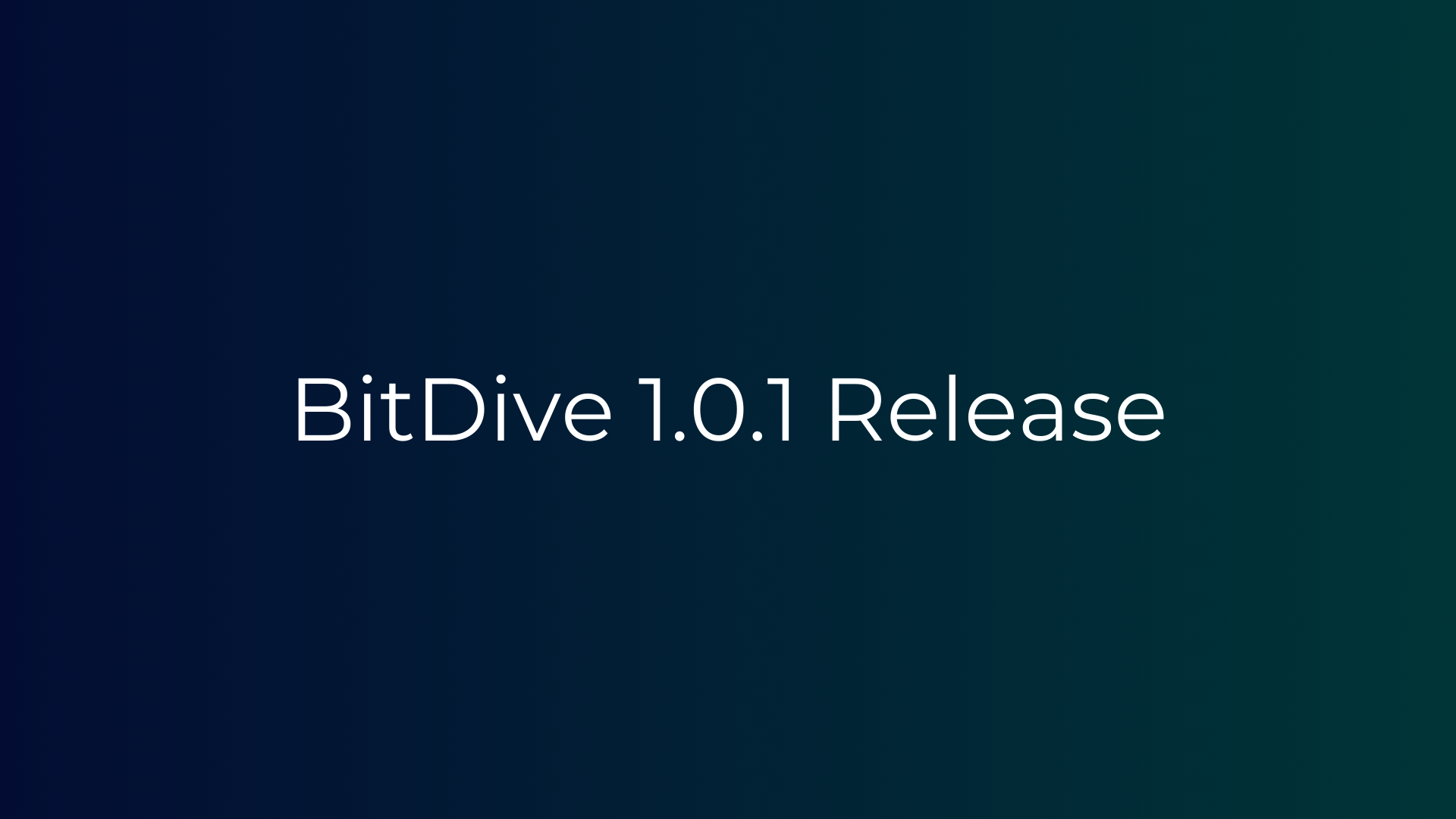 BitDive 1.0.1 Release