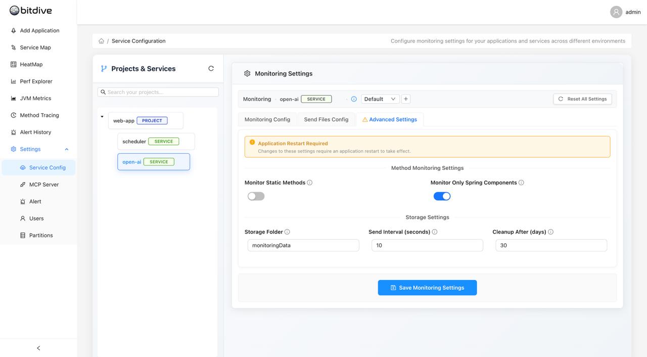 BitDive Advanced Settings