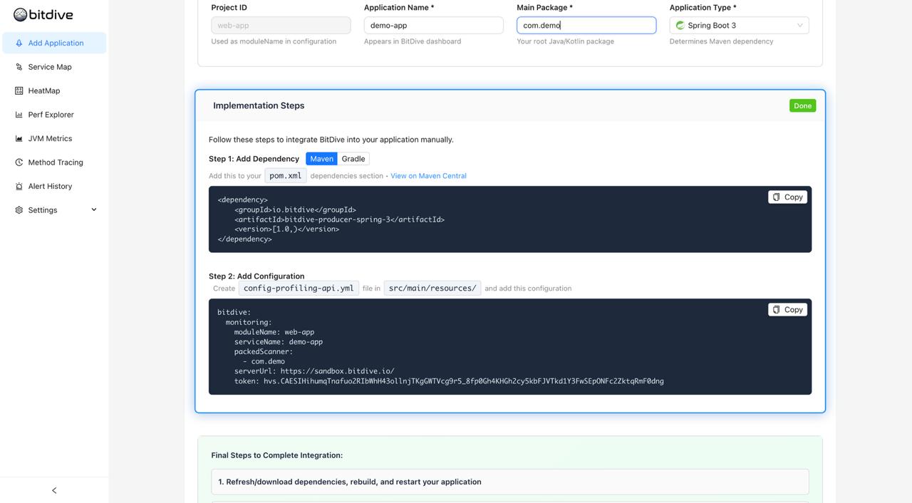 BitDive Agent Setup - Copy Configuration