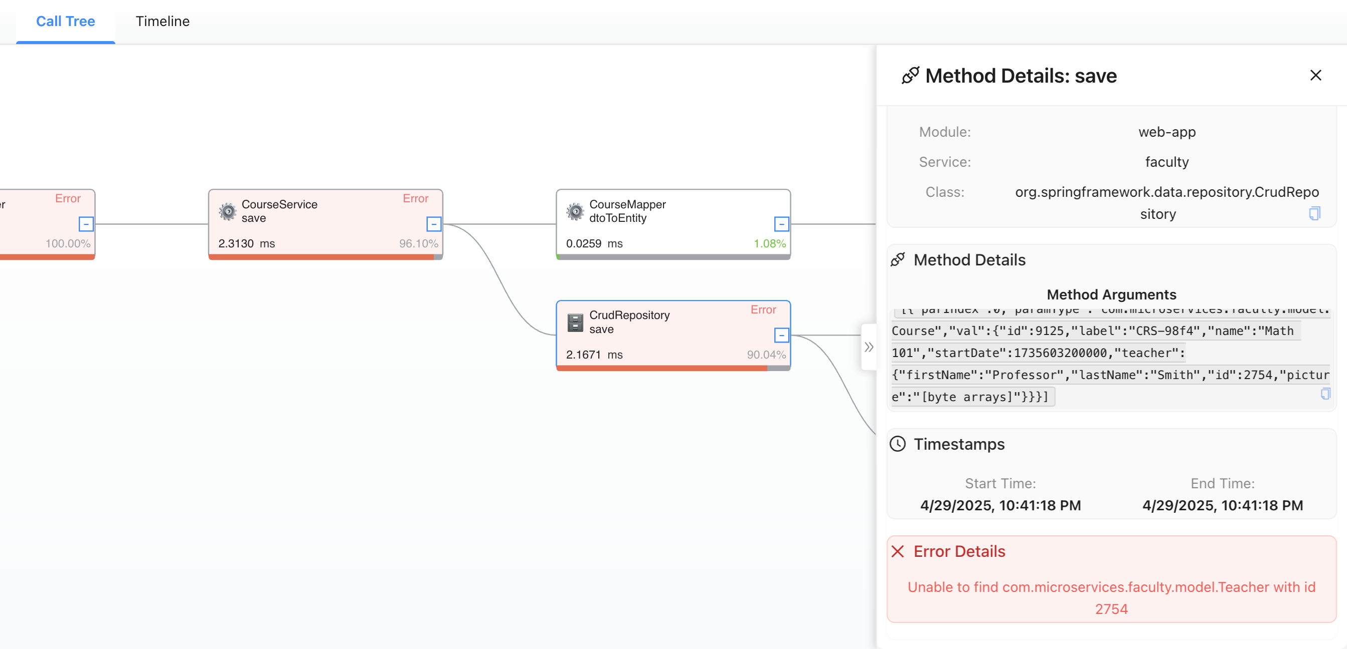 Error Details in BitDive