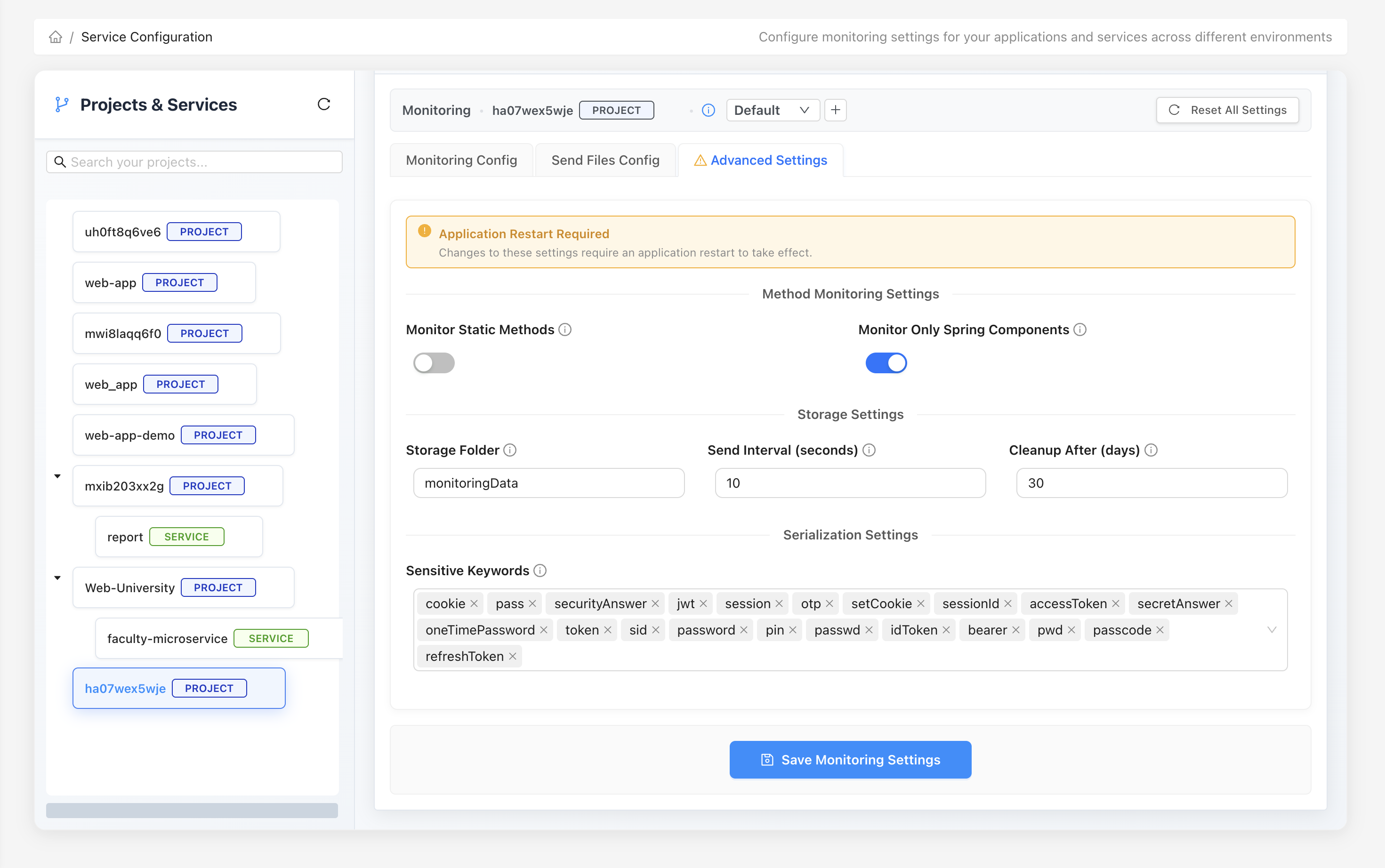 PII Data Masking Configuration - Defining sensitive keywords for automatic security redaction in runtime traces