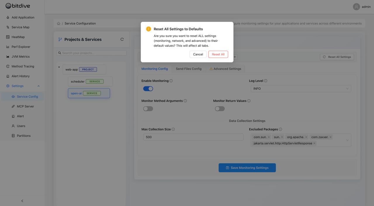 BitDive Reset Settings Default