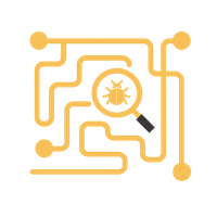 Root cause analysis debugging icon